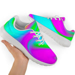 Holographic Neon Liquid Trippy Print Sport Shoes GearFrost