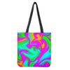 Holographic Neon Liquid Trippy Print Tote Bag