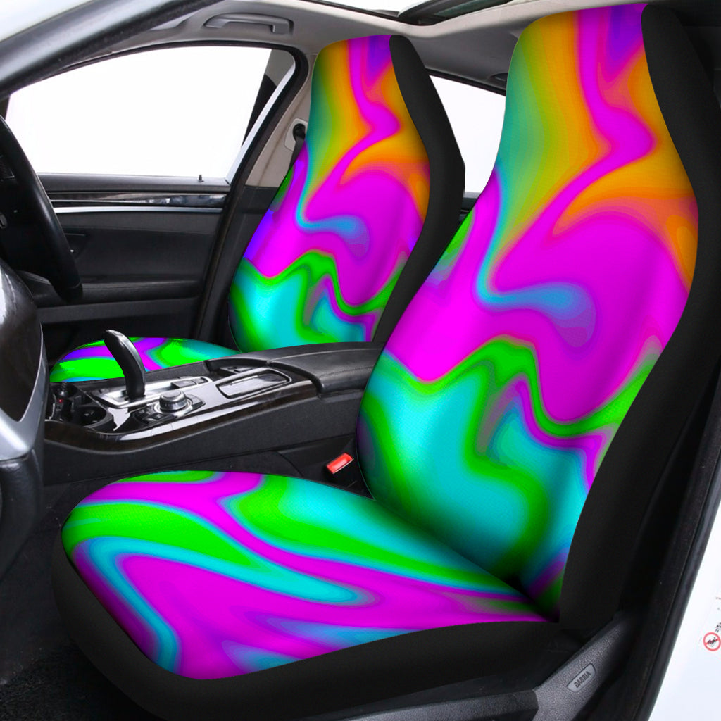 Holographic Neon Liquid Trippy Print Universal Fit Car Seat Covers