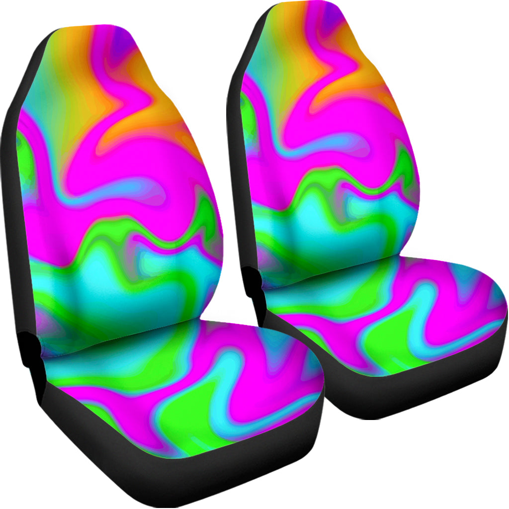 Holographic Neon Liquid Trippy Print Universal Fit Car Seat Covers