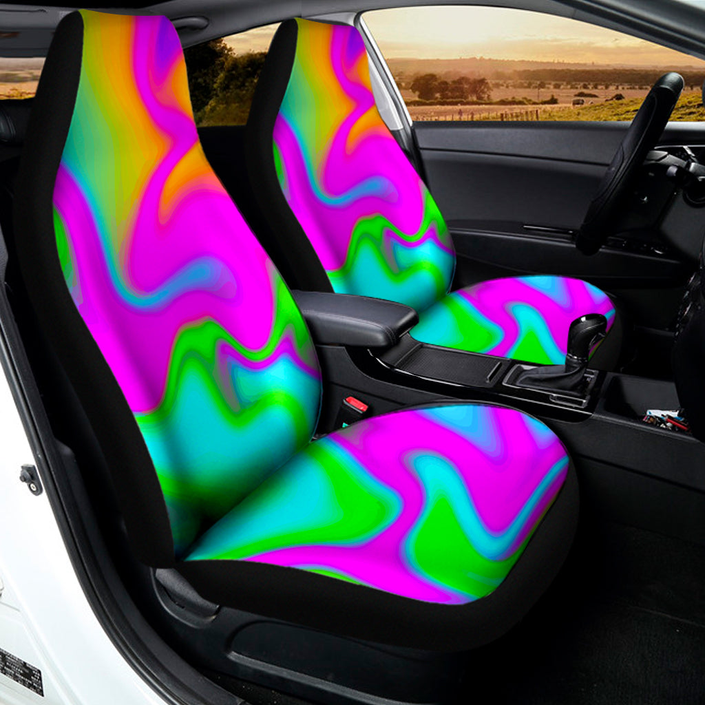 Holographic Neon Liquid Trippy Print Universal Fit Car Seat Covers