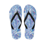 Holographic Texture Print Flip Flops