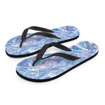 Holographic Texture Print Flip Flops
