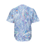 Holographic Texture Print Men's Baseball Jersey