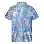 Holographic Texture Print Men's Short Sleeve Shirt
