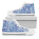 Holographic Texture Print White High Top Shoes
