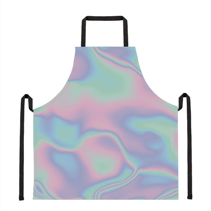 Holographic Waves Print Apron