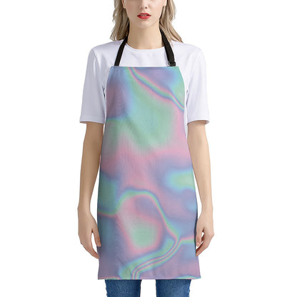Holographic Waves Print Apron