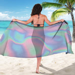 Holographic Waves Print Beach Sarong Wrap