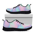 Holographic Waves Print Black Running Shoes