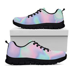 Holographic Waves Print Black Sneakers