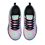 Holographic Waves Print Black Sneakers