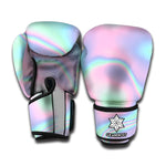 Holographic Waves Print Boxing Gloves