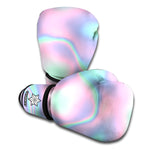 Holographic Waves Print Boxing Gloves