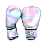 Holographic Waves Print Boxing Gloves