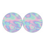 Holographic Waves Print Car Coasters