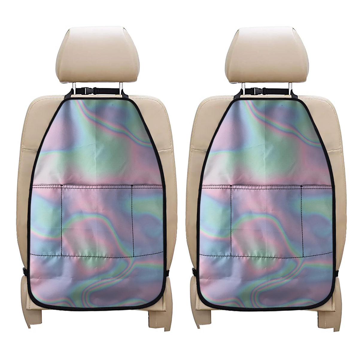 Holographic Waves Print Car Seat Organizers