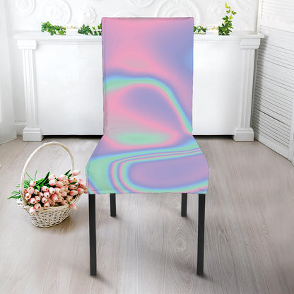 Holographic Waves Print Dining Chair Slipcover