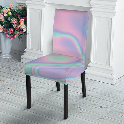 Holographic Waves Print Dining Chair Slipcover