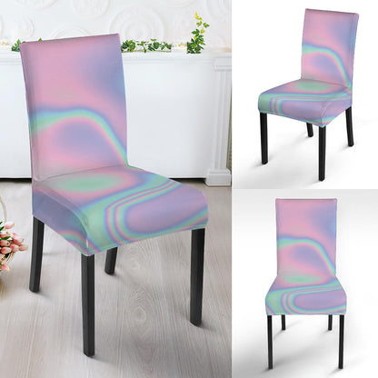 Holographic Waves Print Dining Chair Slipcover
