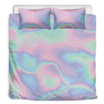 Holographic Waves Print Duvet Cover Bedding Set