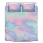 Holographic Waves Print Duvet Cover Bedding Set