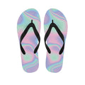 Holographic Waves Print Flip Flops