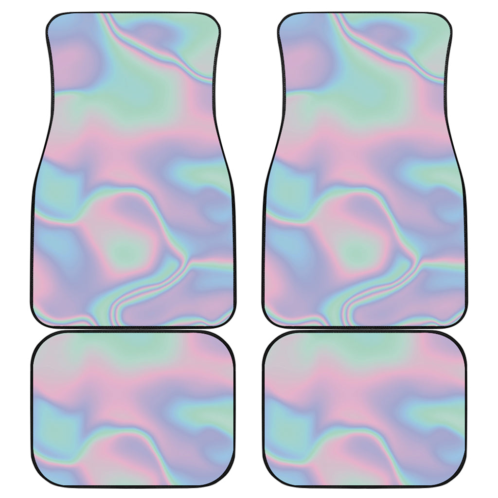Holographic Waves Print Front and Back Car Floor Mats
