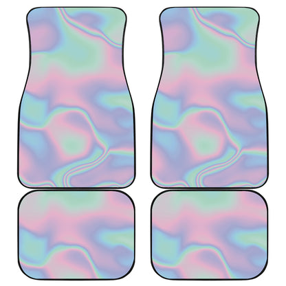 Holographic Waves Print Front and Back Car Floor Mats