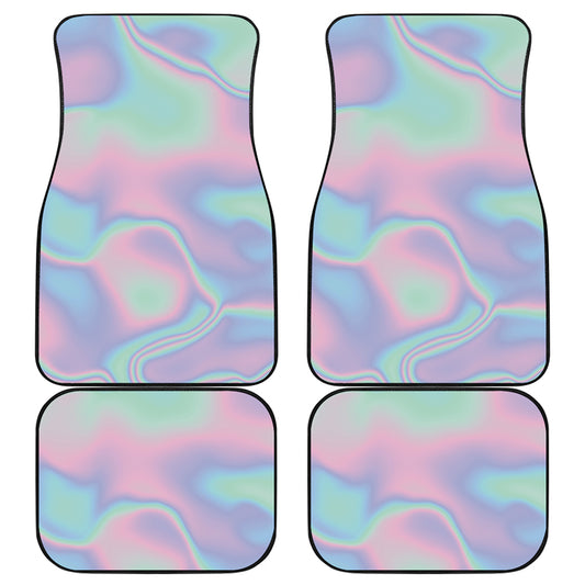 Holographic Waves Print Front and Back Car Floor Mats