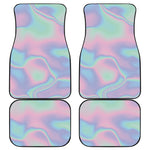 Holographic Waves Print Front and Back Car Floor Mats