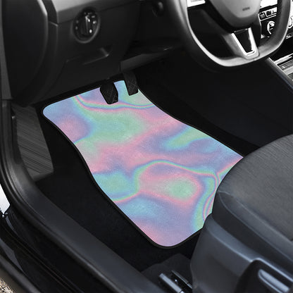 Holographic Waves Print Front and Back Car Floor Mats