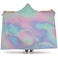 Holographic Waves Print Hooded Blanket