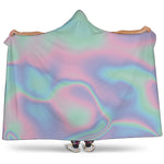 Holographic Waves Print Hooded Blanket