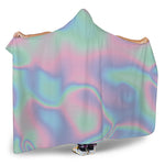 Holographic Waves Print Hooded Blanket