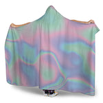 Holographic Waves Print Hooded Blanket