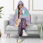 Holographic Waves Print Hooded Blanket