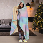 Holographic Waves Print Hooded Blanket