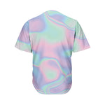 Holographic Waves Print Men's Baseball Jersey