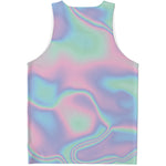 Holographic Waves Print Men's Tank Top