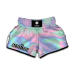 Holographic Waves Print Muay Thai Boxing Shorts