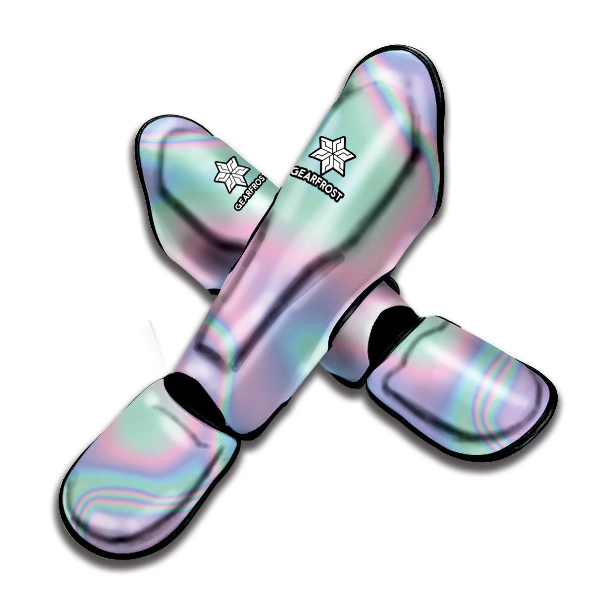 Holographic Waves Print Muay Thai Shin Guard