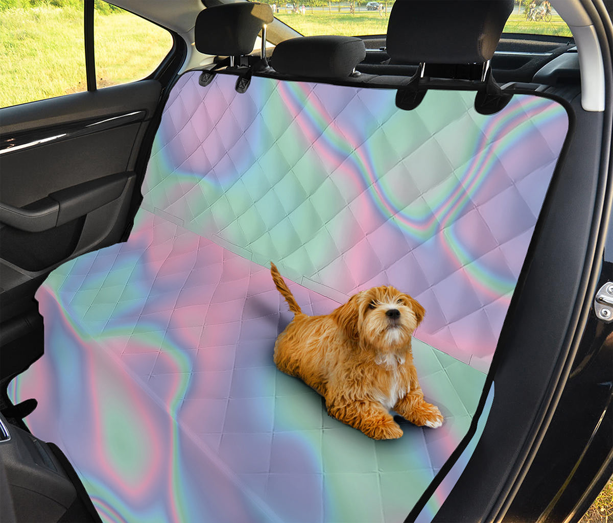 Holographic Waves Print Pet Car Back Seat Cover