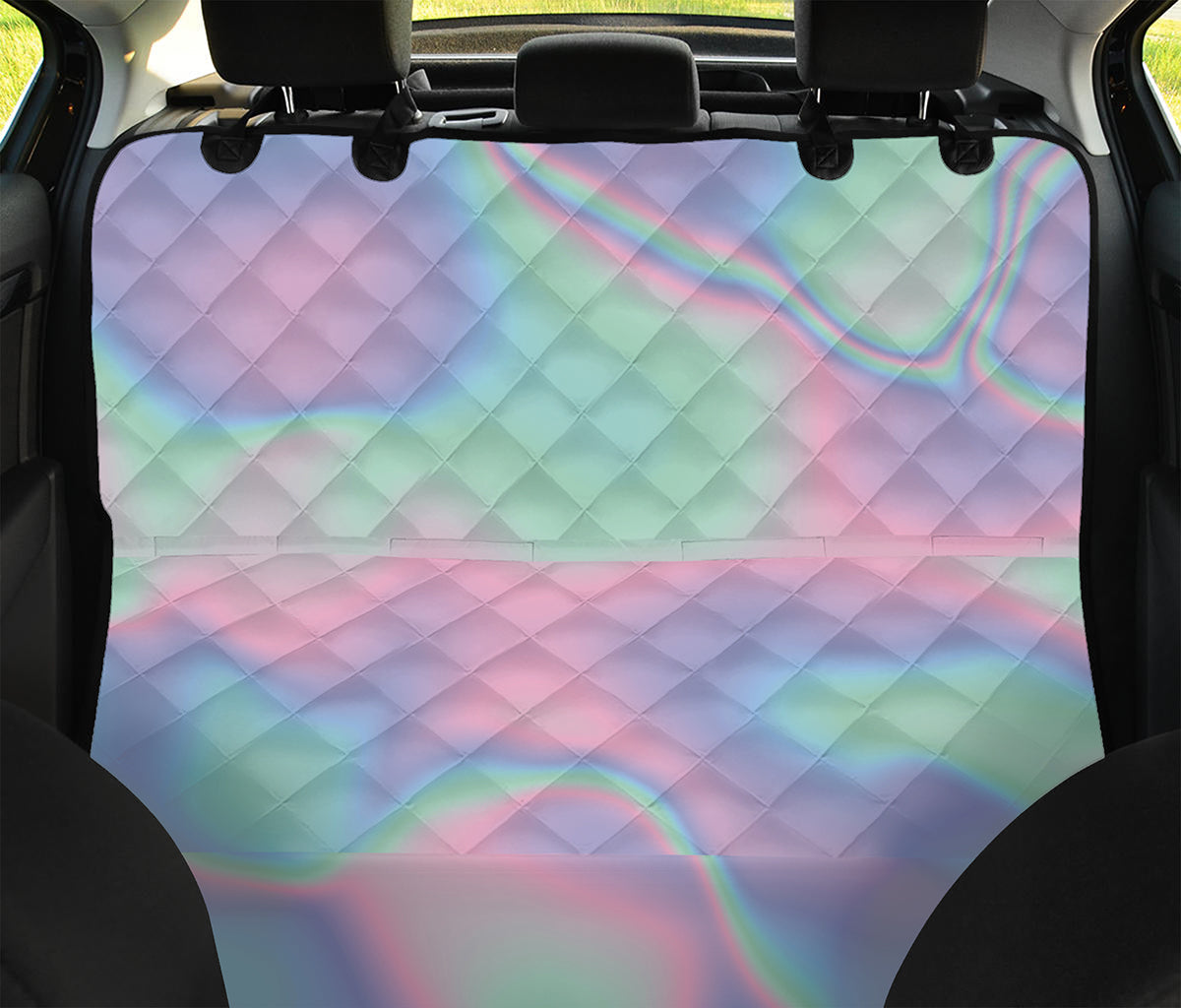 Holographic Waves Print Pet Car Back Seat Cover