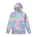 Holographic Waves Print Pullover Hoodie