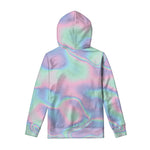 Holographic Waves Print Pullover Hoodie