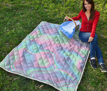 Holographic Waves Print Quilt