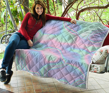 Holographic Waves Print Quilt