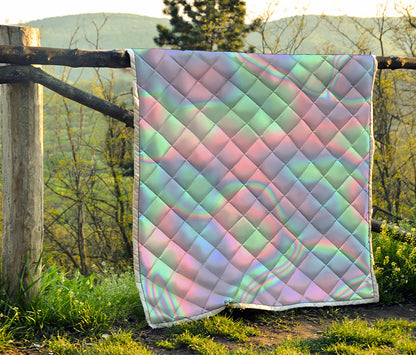 Holographic Waves Print Quilt