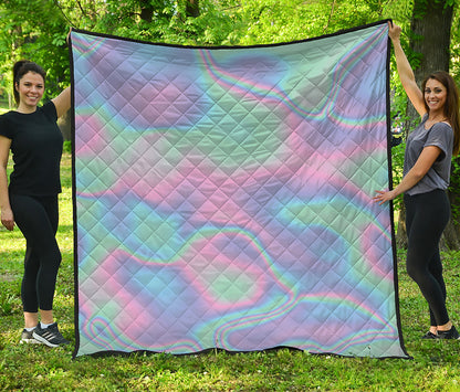 Holographic Waves Print Quilt